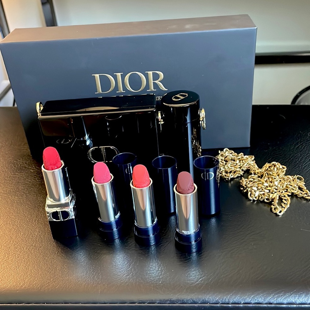 Brand new Dior case & lipstick holder with 4 shades